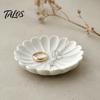 Decorative Jewelry Tray 3D Printed Flower Shape for Rings Necklaces Bracelets, Entryway Table White Storage Dish Trays, Trinket Dish, Organizer Living