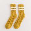 Women's Mid-Calf Coral Fleece Socks: Half-Sided Fleece, Cat Paw Design, Cute & Cozy for Autumn/Winter