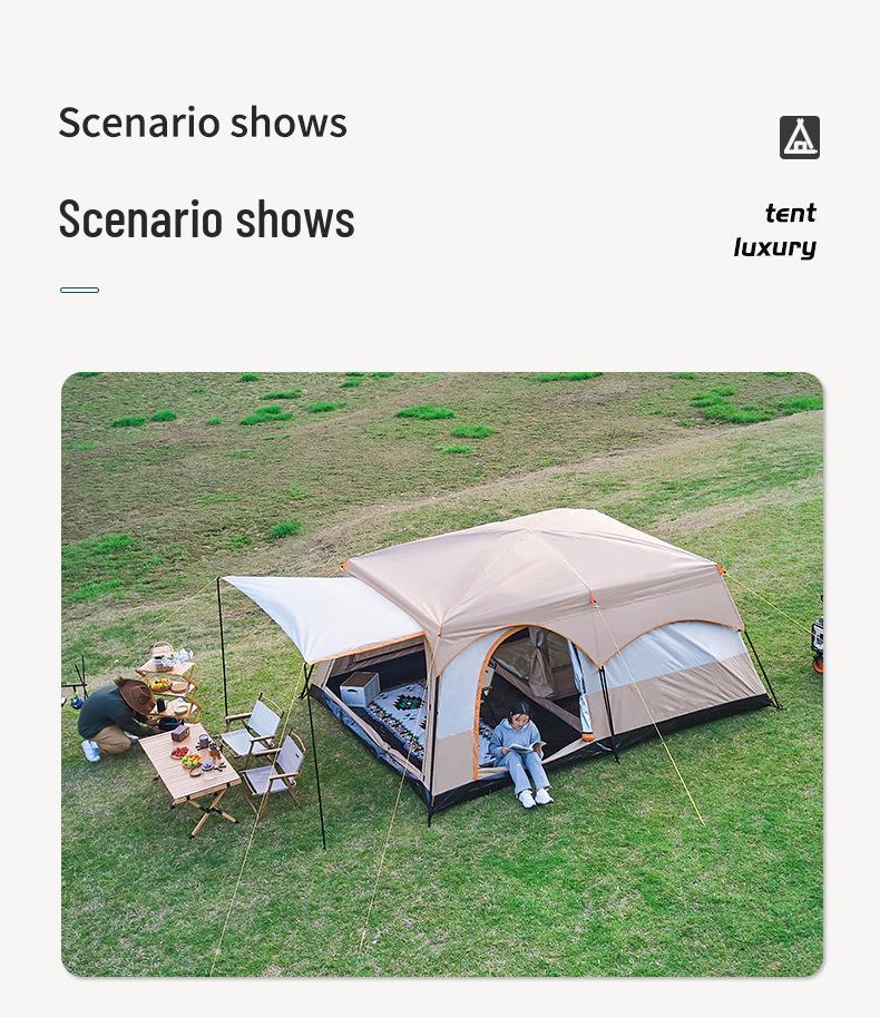 Tenda Portatile Lupo Artico: Due Stanze e Un Salone con Protezione Sole e Pioggia per il Campeggio