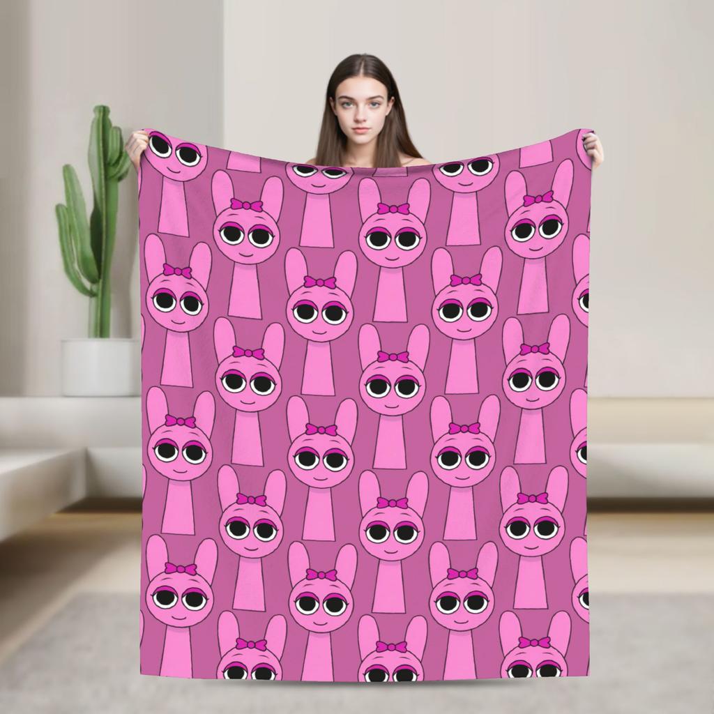 Sprunkis Plush Blanket Cartoon Game  Awesome Throw Blankets for  Sofa Bedding Lounge 150*125cm Plush Thin Quilt