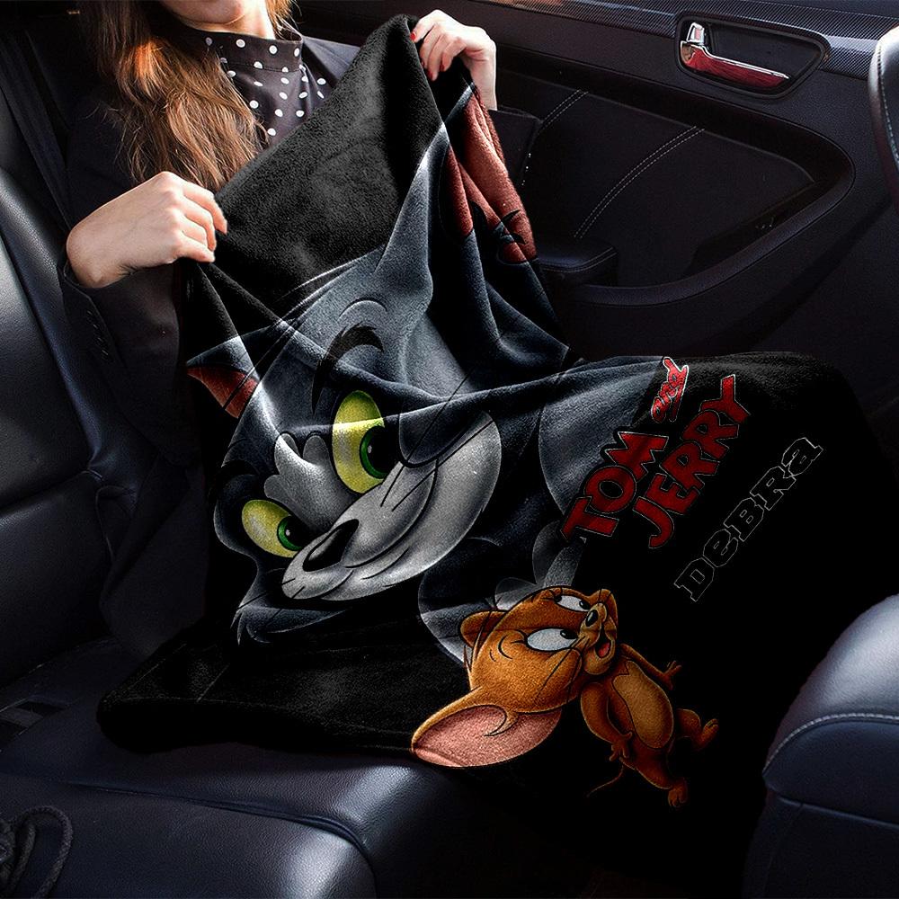 1pc Tom Tom and Jerry Jerry Flannel Blanket Soft Warm Throw for Home, Office, Travel, All-Season Cozy Bedding Gift L1465