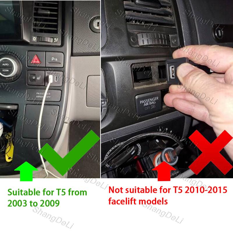 Car Charger Phone Charge USB Port Charger PD QC3.0 Car Charger Outlet Adapter Fit For Volkswagen Multivan T5 2003-2009