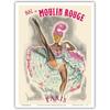 Paris France - Bal Du Moulin Rouge - French Cancan Dancer - Vintage Cabaret Poster by Pierre O’Kley C.1957 - Master Art Print (Unframed) 9in X 12in