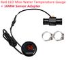 Universal Motorcycle Thermometer Instruments Water Temp Temperature LED Digital Display Gauge Meter With 16mm Temp Temperature Sensor Adapter