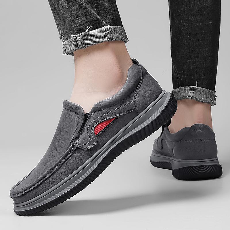 Genuine Leather Slip-On Loafers Comfortable Moccasins Driving Shoes Breathable Male Casual Flats All-match Mens Dress Footwear