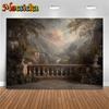 Mocsicka Vintage Floral Greek Column Backdrop Renaissance Oil Painting Photography Background Bridal Portrait Wedding Photoshoot