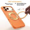 For iPhone 17 Pro Max Magnetic Case Rotating Kickstand Ripple Texture Liquid Silicone Shockproof Phone Cover