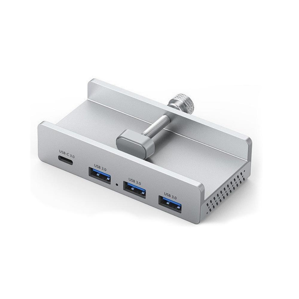

4 Ports Usb3.0 Hub Desktop Clamp Type C Usb3.0 Splitter For Desk Monitors