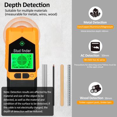 Stud Finder Wall Scanner 6 In 1 Stud Detector with Magnet Physical Nail Finding Function Wall