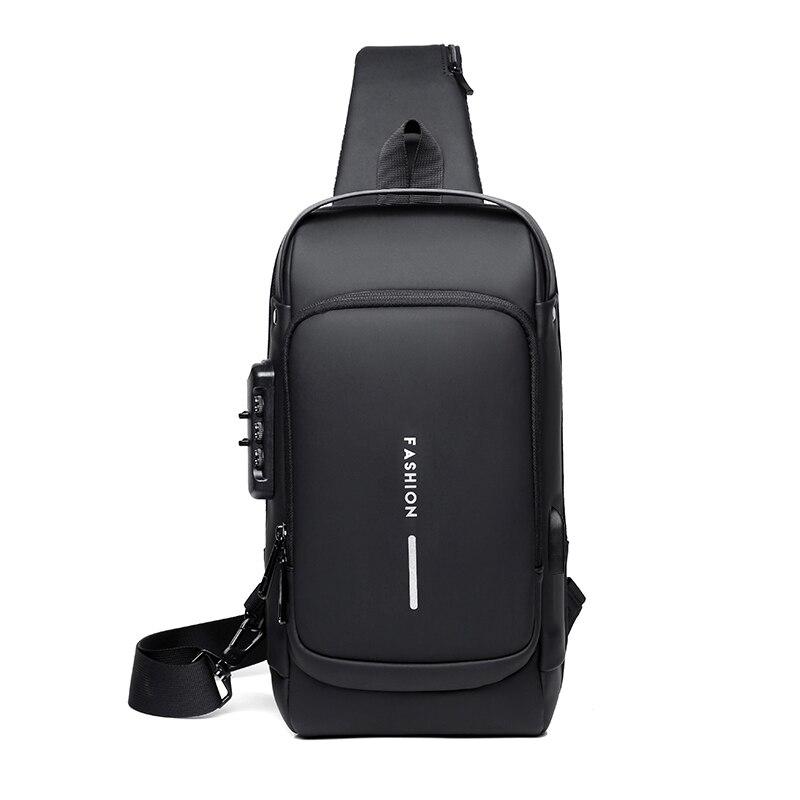 Men's Shoulder Bag Multifunction Anti Theft USB Messenger Pack Man Crossbody Cross Body Travel Sling Chest Bags Pack