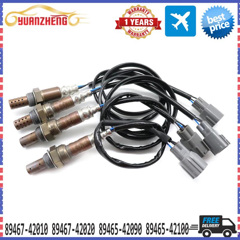 4PCS NEW Rear Front Air Fuel Ratio Lambda O2 Oxygen Sensor 89467-42010 89467-42020 89465-42090 89465-42100 For Toyota Rav4 01-03