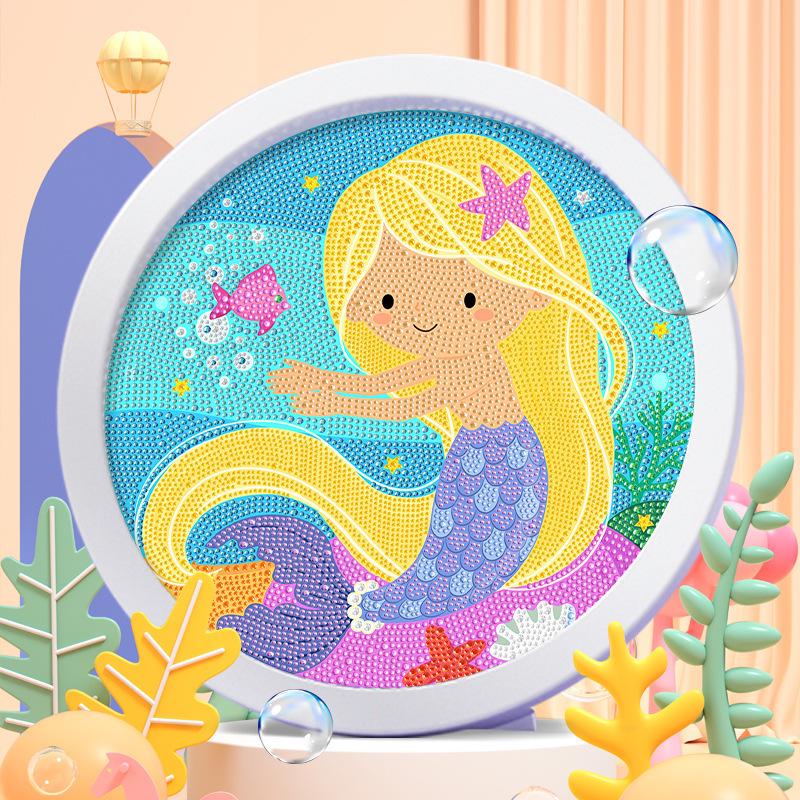 Xiaohongshu Unicorn Round Frame DIY Diamond Painting Stickers for Kids