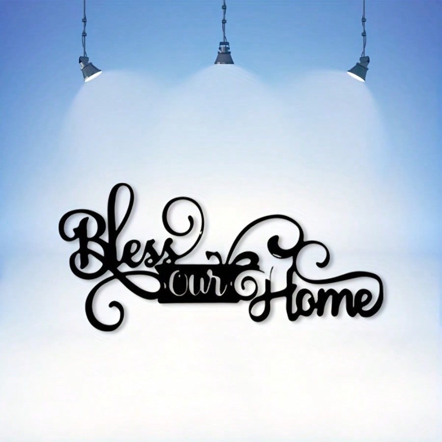 Metal Wall Art Bless Our Home Decor Gift for Housewarming Wedding Christmas