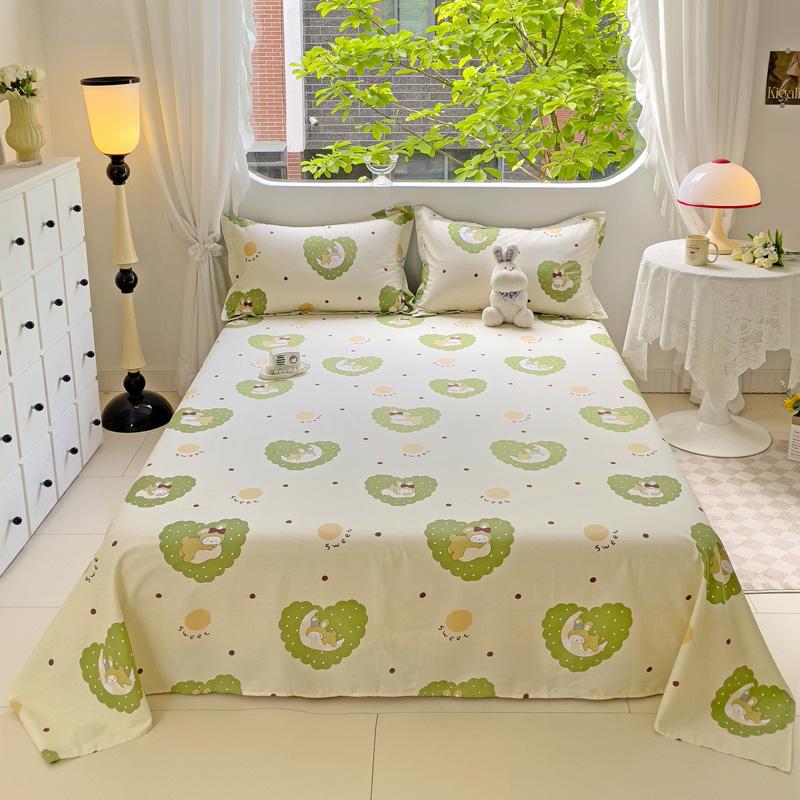 1pc 100% Cotton Bedsheet Cartoon Style Bed Linen Skin-friendly Flat Bed Sheet Adults Kids Sheets Drap De Lit (No Pillowcase)