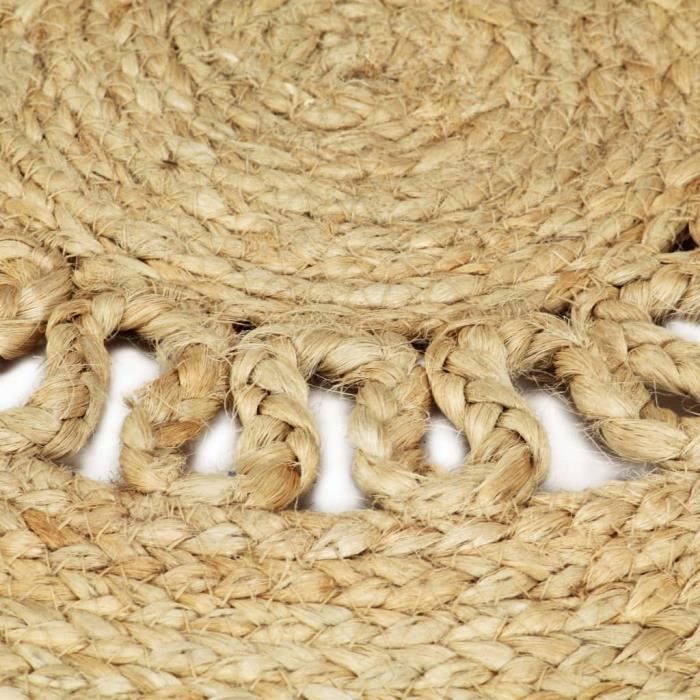Tapis - vidaXL - Jute tressée - 120 cm - Beige - Fait à la main