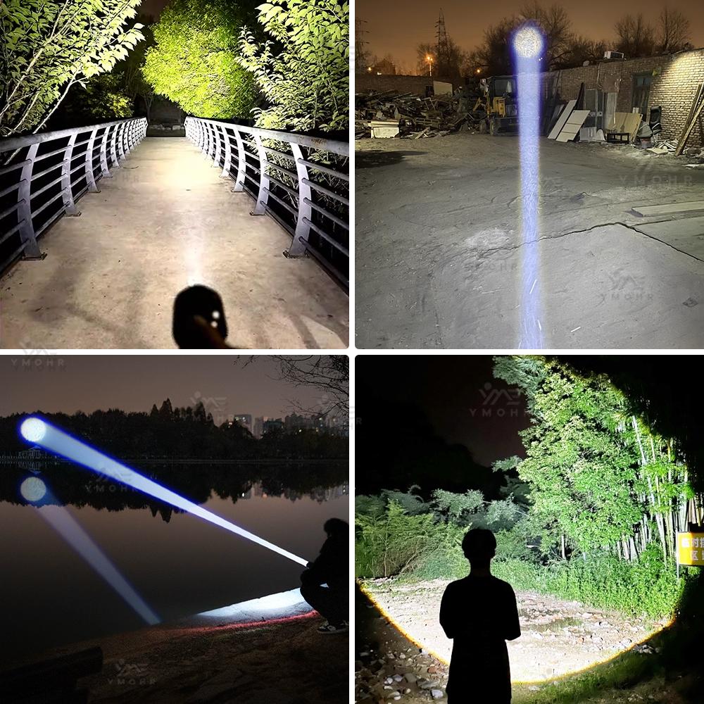 8800000LM High Power LED Flashlight USB Rechargeable Tactical Flashlight Zoom Waterproof LED Torch for Outdoor Hiking Emergency
