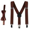 Kids Suspenders Bow Tie Set Boy Girl Retro Adjustable Suspenders Children Baby Braces Clip-on Trousers Wedding Ties Accessories