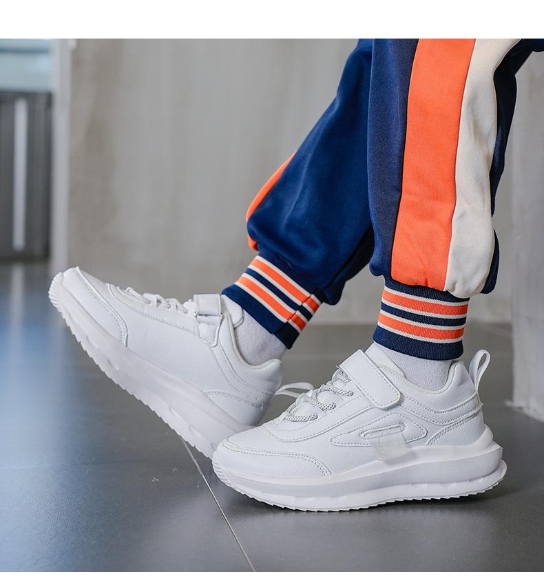 2025 Kinder Weiße Sportschuhe - Ganzjahres Leder Sneaker für Grundschüler