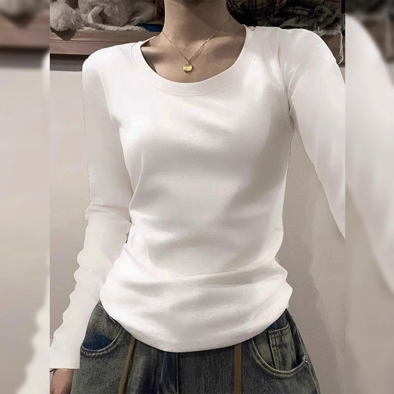 Tricou de damă cu gât U, mâneci lungi, croială slim fit - Colecția Toamnă/Iarnă