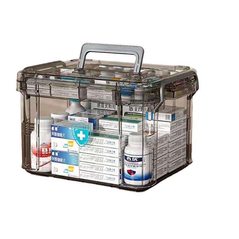 Kunststoff-Medizin-Aufbewahrungsbox, multifunktional, tragbar, für Familien, Notfall, für Kinder, Mädchen, Jungen, Organisationsbedarf