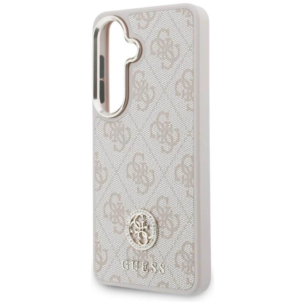 Zestaw Etui + Smycz Guess 4G Big         Rhinestone Triangle Strap Magsafe Do Samsung Galaxy S26 Różowy