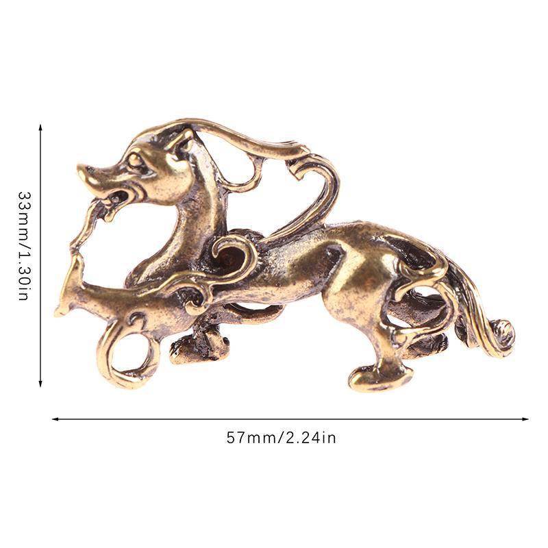 1PCS Antique Brass Eagle Crane Statue Small Ornaments Vintage Brass Animal Figurines Crafts Desk Home Decor Accessories Gifts