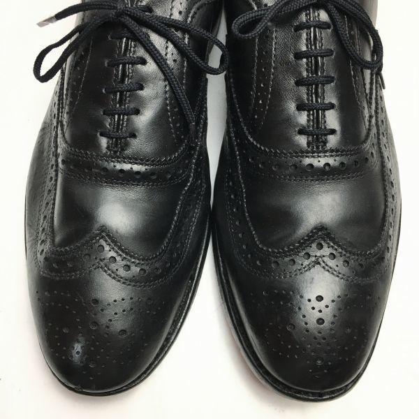 Allen Edmonds 80s Vintage McAllister Full Brogue Wingtip Shoes Black Size 10.5D / 28.0-28.5cm(USED)