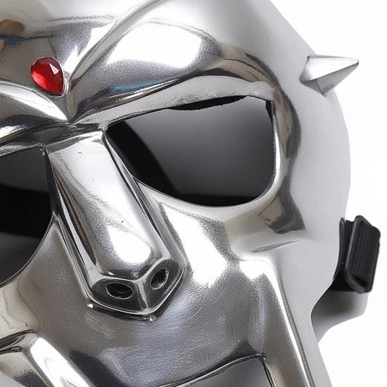 MF DOOM Gladiator Mask, Handcrafted Roman Warrior Face Mask, Medieval Steel Cosplay Armor, LARP Halloween Costume, Collectible Gift for Him