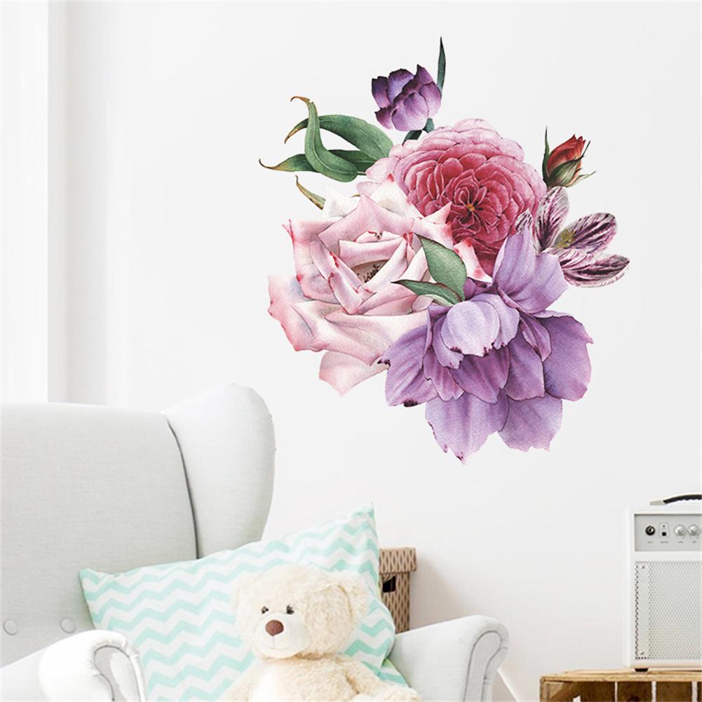 Peony Flower Wall Stickers Wall Decals Romantic Flowers Home Decor For Bedroom Living Room Entrance
