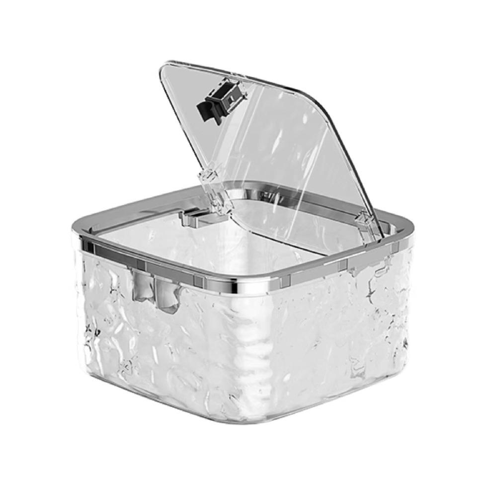 Water Ripple Laundry Pods Container Waterproof Large Capacity Clear Storage Box Multipurpose Pop-Up Lid Desktop Trash Can