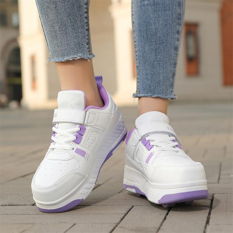 Dětské čtyřkolové sportovní boty, odnímatelné ploché boty, dětské bruslařské a kolečkové bruslení