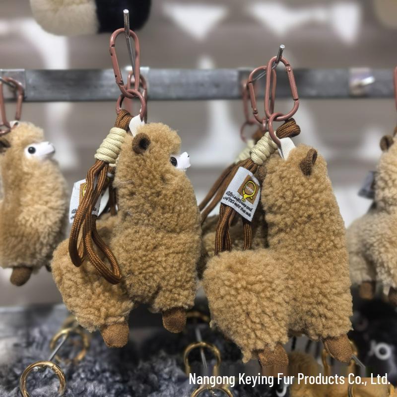 Alpaca Wool Keychain: Plush Doll Bag Charm & Hanging Ornament Gift