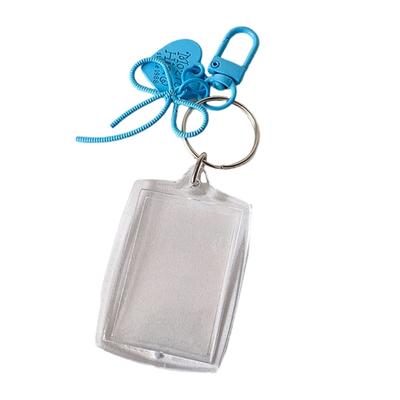 Contemporary Acrylic Photo Display Organizer Compact Keychain Card Sleeve Decorative Desk Accessory For Daily Use