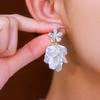French Rhinestone Flower Tassel Earrings - Light Luxury Fairy Style