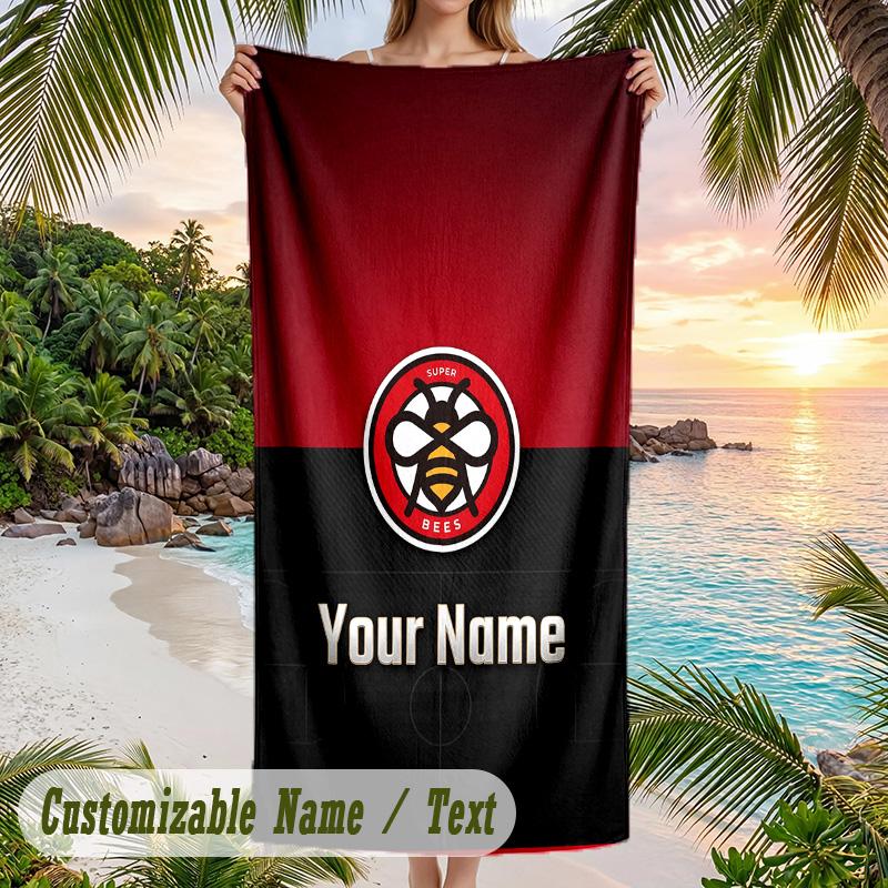 Beach Towel Brentford Football Print Custom Name Text Soft Towel for Swimming Pool