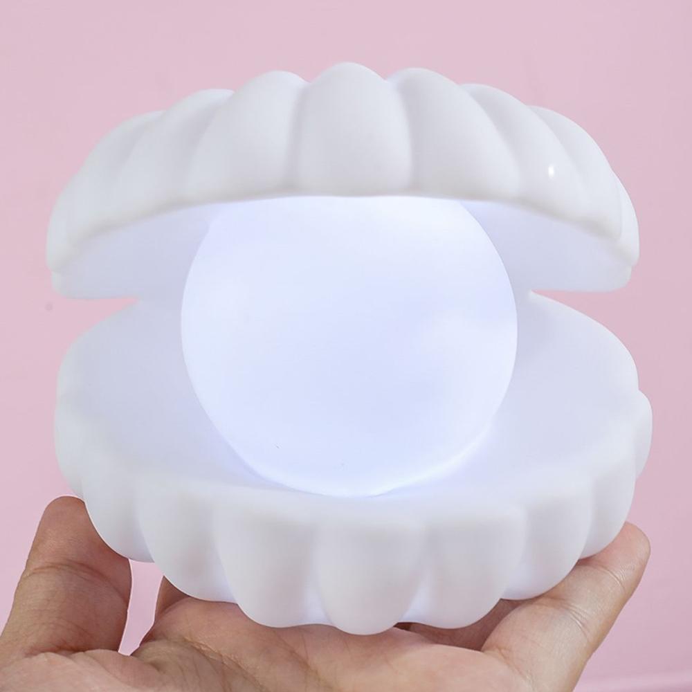 Neu Keramik Shell Perle LED Nachtlicht Streamer Fee Shell Nordic Nacht Lampe Nacht Wohnkultur Schlafzimmer Nacht