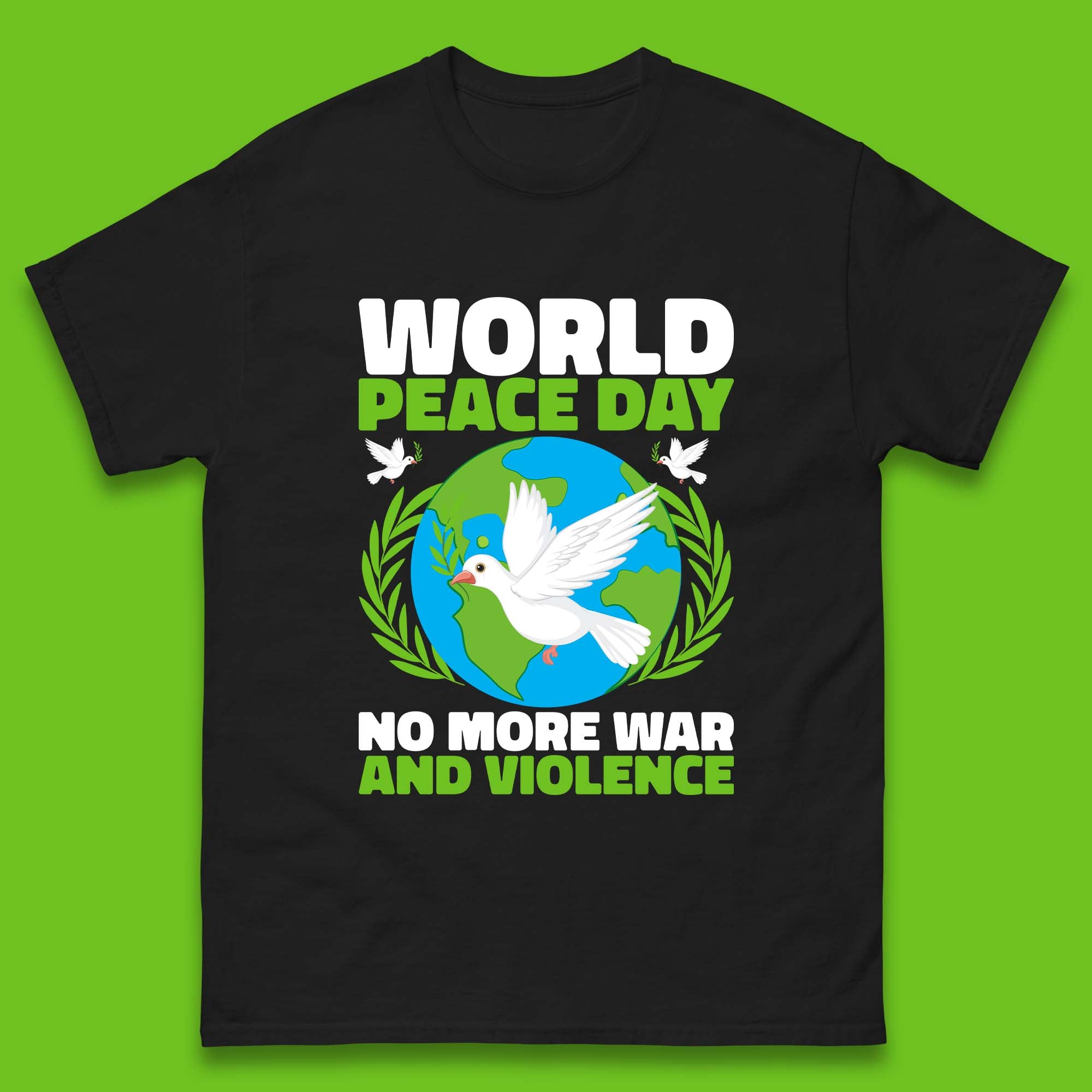 World Peace Day Mens T-Shirt Womens Tops Tees L