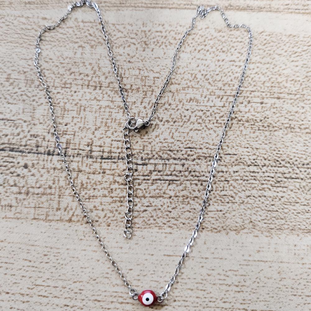 Evil Eye Pendant Necklace - Women s Blue Eye, Gold-Plated Stainless Steel Demon Eye Necklace