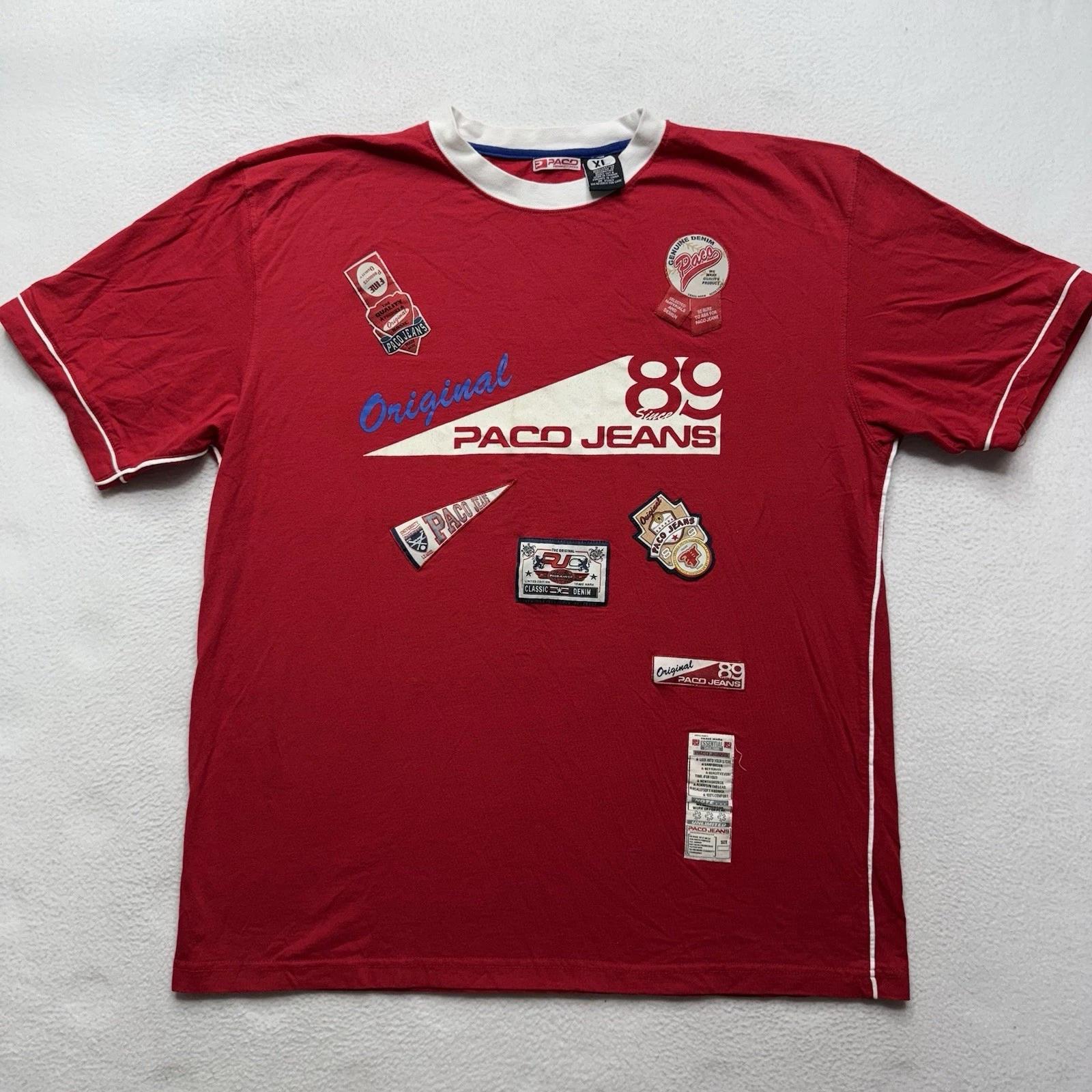 

НОВАЯ футболка Paco Jeans Винтаж Y2k С коротким рукавом Уличный стиль Скейт Y2k Футболка Размер XL 3XL