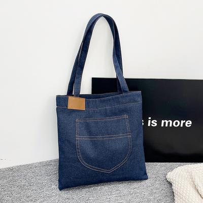 New Denim Shoulder Bag, Large-capacity Shopping Bag, Leisure Bag, Literary and Artistic Student Schoolbag, Simple Commute