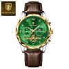 POEDAGAR Luxus-Armbanduhr für Herren Sport Leder Quarz-Uhr Wasserdicht Leuchtend Chronograph Uhren Männliche Uhr Reloj+Box