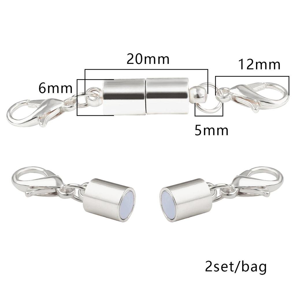 2/5 Stück Verschlüsse, Zubehör, magnetischer Hummer für Halskette, Armband, Hummerkugelhaken