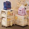 Multi-Functional Movable Storage Trolley: Under-Desk Wheeled Book & Backpack Rack