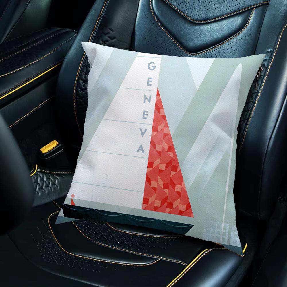 H-Henry Art Pillow Case For Car Sofa Decorative Home Double-sided Print Plush Square Throw Pillow Cushion Cover
