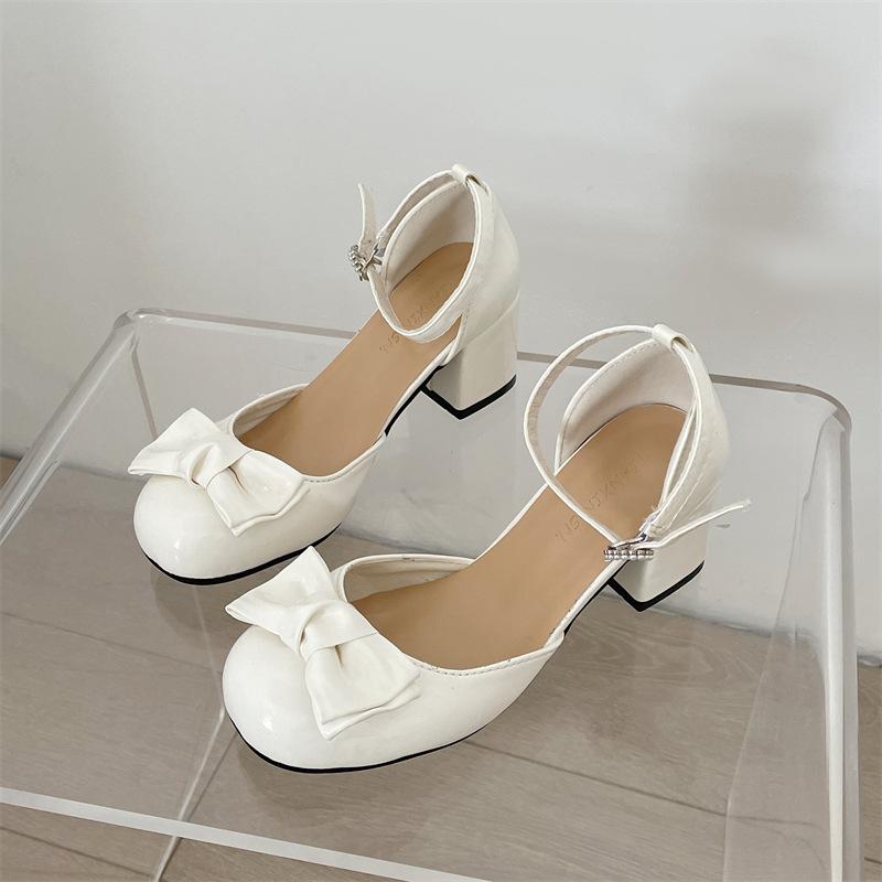 

Французский толстый каблук темперамент сумка голова сандалии женские летние новые интернет знаменитости взрыв универсальные туфли Мэри Джейн Ins Tide 39 белый