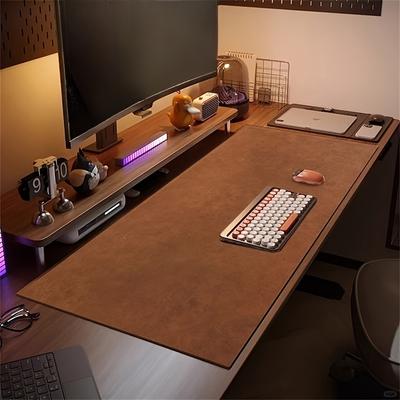 40×80cm Retro Oversized Cowhide Pattern Oversized Mouse Pad Leather Desk Pad Imitation Cowhide Pattern Office Business Desk Pad