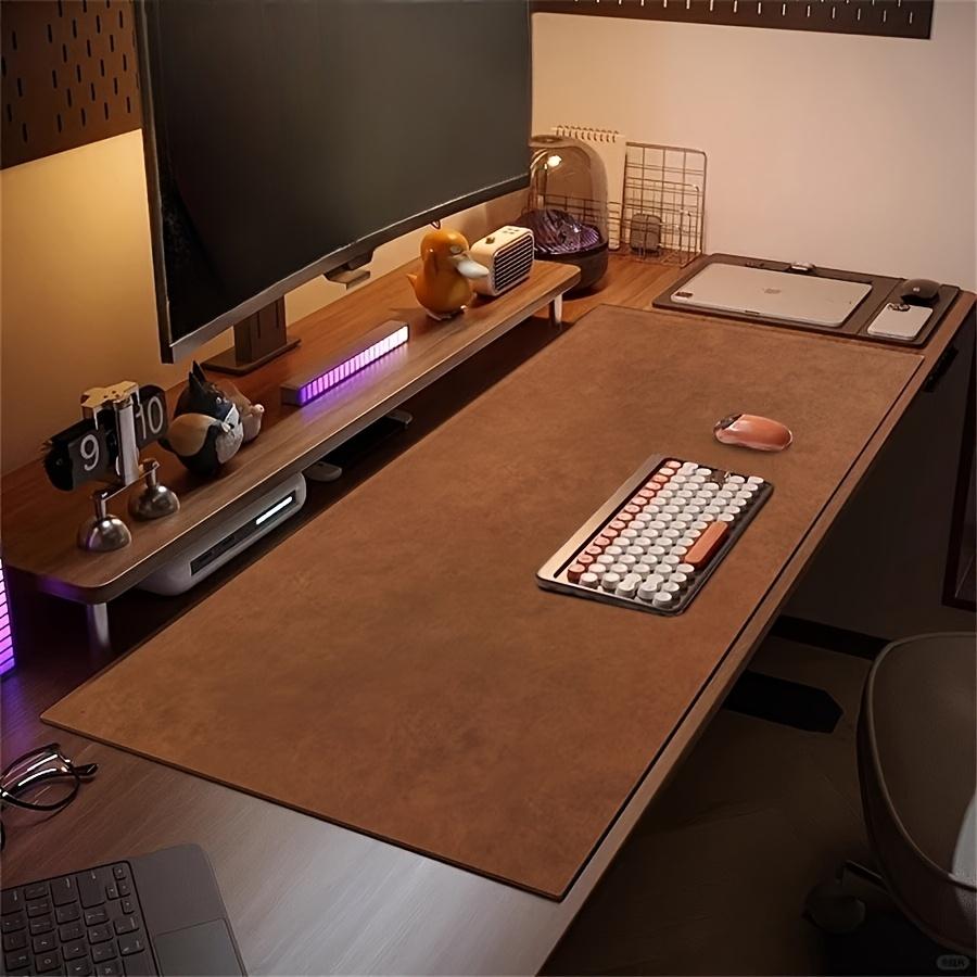 

Ретро Великий Шкіряний Килимок для Миші з ПУ Шкіри, Шкіряний Килимок на Стіл, Двосторонній Модний Килимок на Комп ютерний Стіл з ПУ Шкіри, Миючийся Водонепроникний Покриття для Столу 80x40 cm коричневий