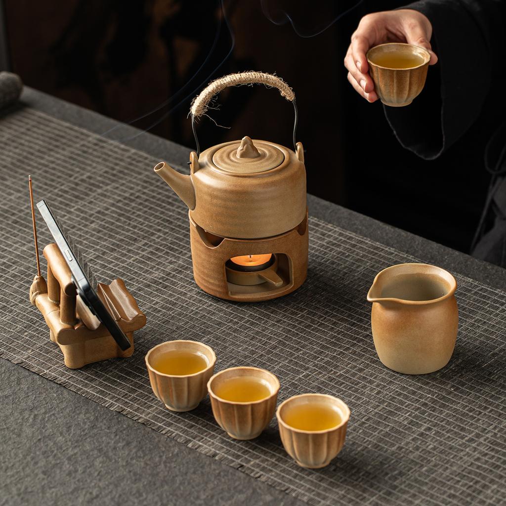 New ceramic enclosure, tea making set, souvenir gift, coarse pottery warm tea set, business bank, company event gift