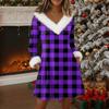 Womens Long Sleeve Pullover Dress Casual Knit V Neck Knee Length Dresses With Pockets
