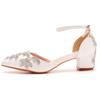 Crystal Queen Women 4CM 7CM 10CM Thick High Heels Sexy Pumps White Luxury Rhinestone Wedding Bride Shoes Pointed Toe Sandals